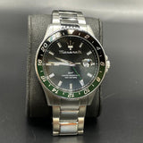 Maserati SFIDA Chronograph Black Dial Silver Steel Strap Watch For Men - R8853140005