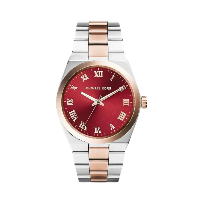 Michael Kors Channing Quartz Red Dial Two Tone Steel Strap Watch For Women - MK6114 Buy Now By Michael Kors