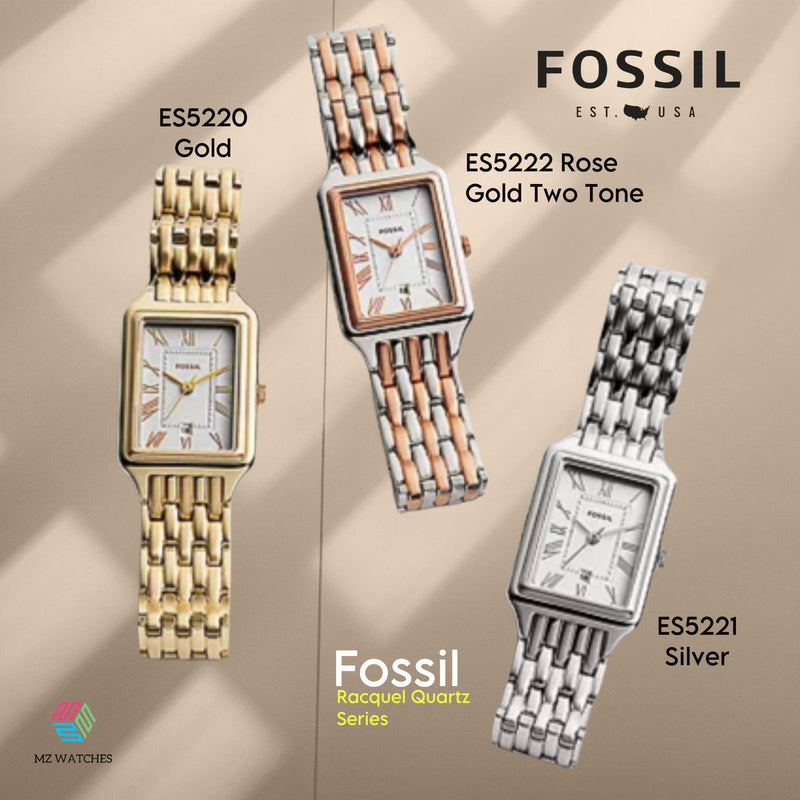 Fossil Raquel Three Hand Date White Dial Silver Steel Strap Watch for Women - ES5221 Buy Now By Fossil