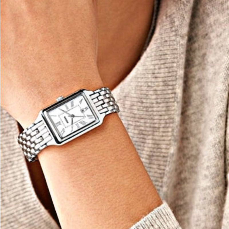 Fossil Raquel Three Hand Date White Dial Silver Steel Strap Watch for Women - ES5221 Buy Now By Fossil