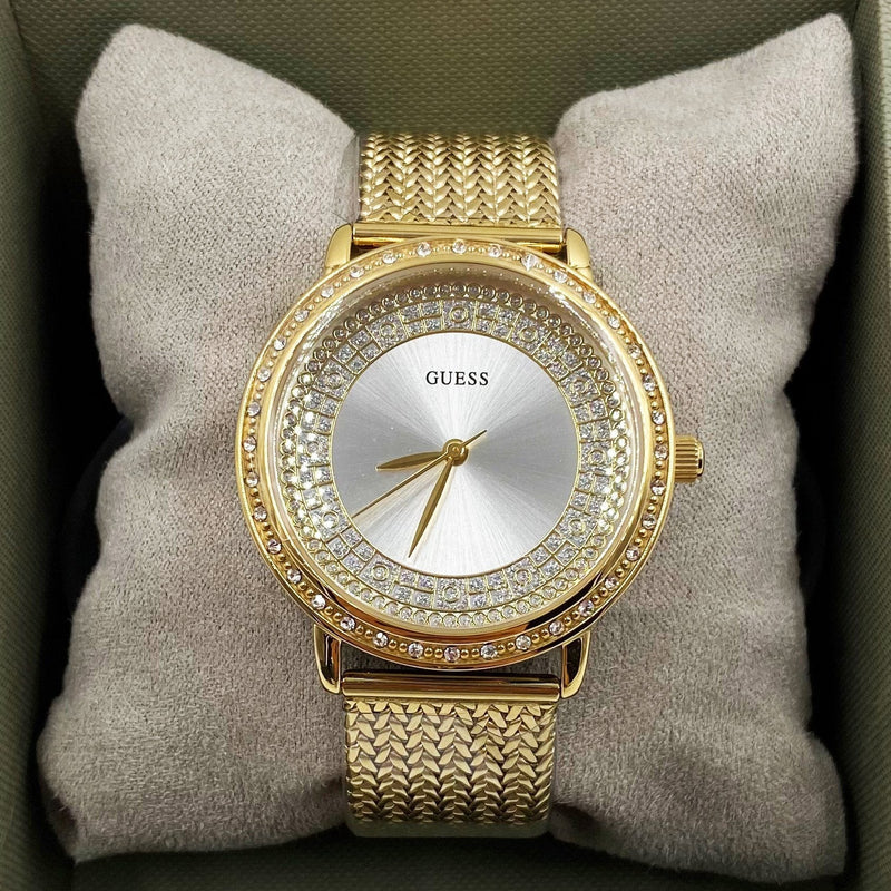 Guess Willow Two Tine Dial Gold Mesh Bracelet Watch For Women - W0836L3 Buy Now By Guess