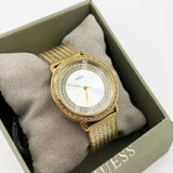 Guess Willow Two Tine Dial Gold Mesh Bracelet Watch For Women - W0836L3 Buy Now By Guess
