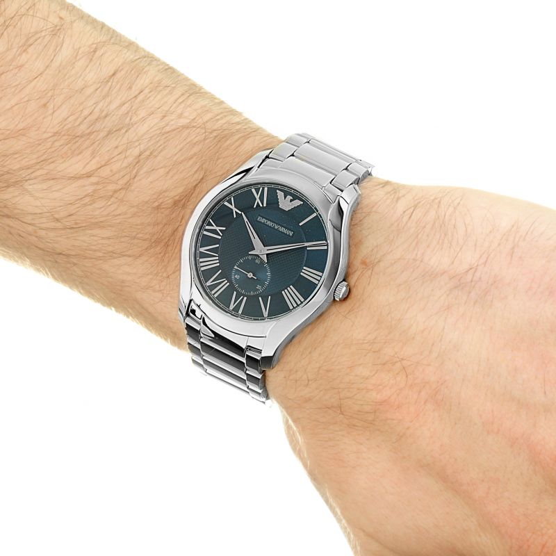 Emporio Armani Valente Quartz Blue Dial Silver Steel Strap Watch For Men - AR11085 Buy Now By Emporio Armani