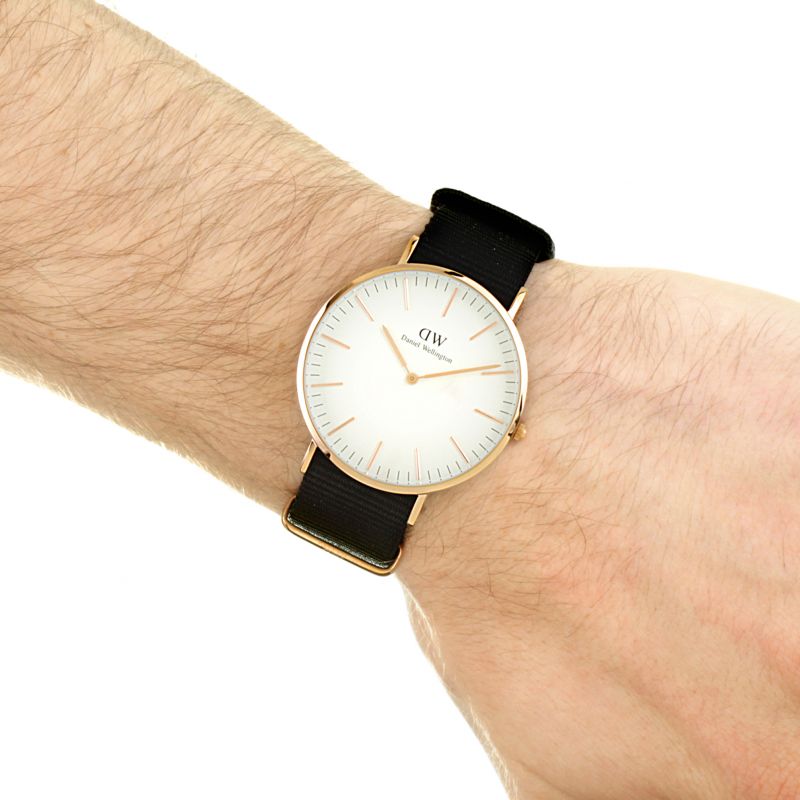 Daniel Wellington Classic Cornwall White Dial Black Nylon Strap Watch For Men - DW00100257 Buy Now By Daniel Wellington