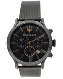 Maserati Epoca Chronograph Black Dial Black Mesh Strap Watch For Men - R8873618013