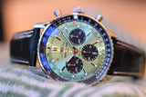 Shop Breitling Navitimer B01 Chronograph 43 Green Dial Black Leather Strap Watch for Men - AB0138241L1P1 in USA