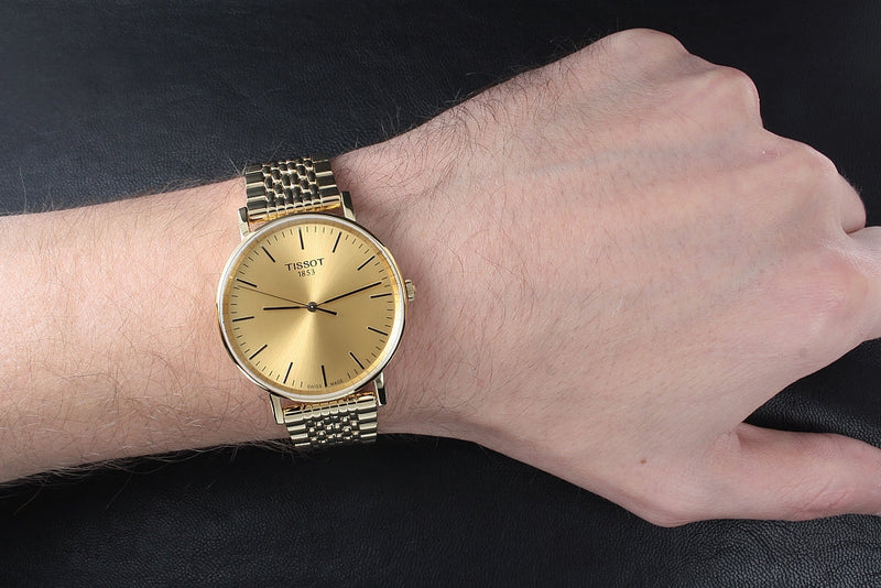 Tissot T Classic Everytime Medium Gold Dial Gold Mesh Bracelet Watch For Men - T109.410.33.021.00 Buy Now By Tissot