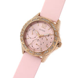 Shop Guess Sparkling Diamonds Pink Dial Pink Rubber Strap Watch for Women - W0032L9 in USA