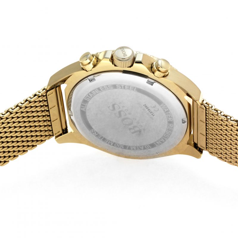 Hugo Boss Ocean Edition Black Dial Gold Mesh Bracelet Watch for Men - 1513703 Buy Now By Hugo Boss