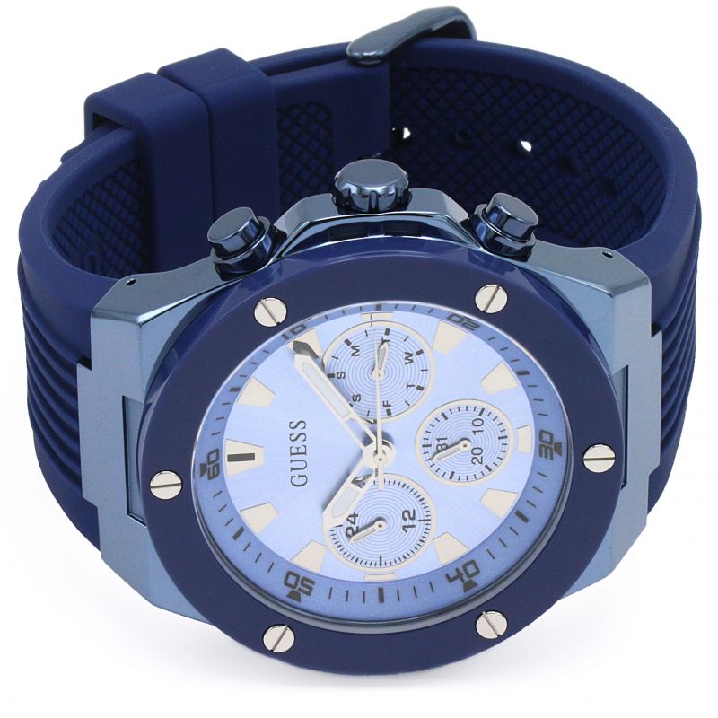 Shop Guess Poseidon Blue Dial Blue Rubber Strap Watch for Men - GW0057G3 in USA