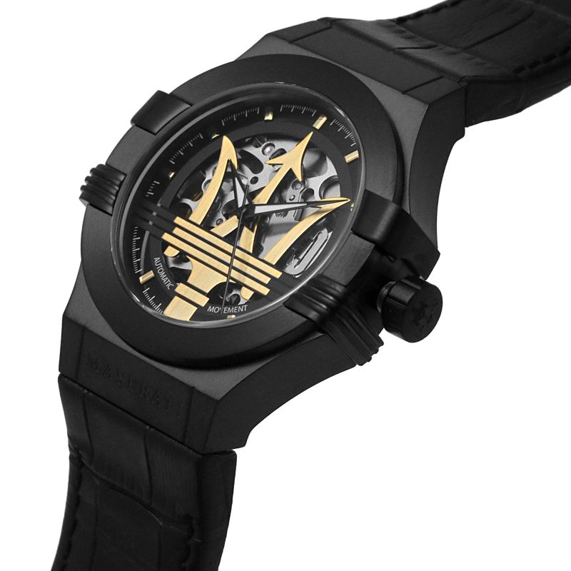 Maserati Potenza Automatic Black Dial Black Leather Strap Watch For Men - R8821108036 Buy Now By Maserati