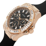 Shop Guess Venus Diamonds Black Dial Black Rubber Strap Watch for Women - GW0118L2 in USA