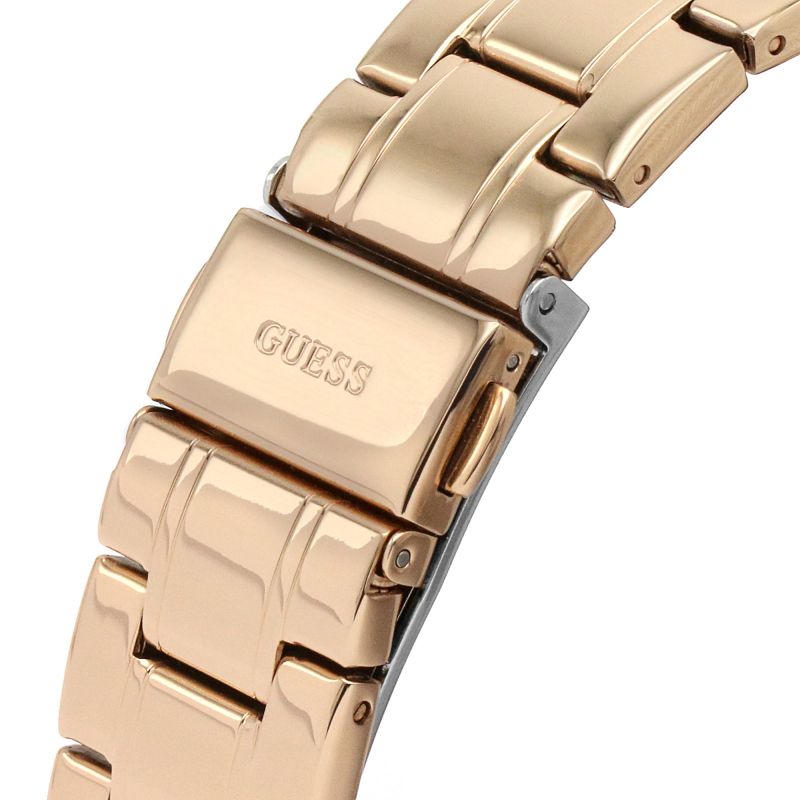 Guess Sparkler Diamonds Black Dial Rose Gold Steel Strap Watch for Women - GW0111L3 Buy Now By Guess