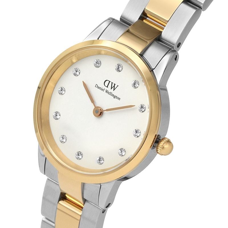 Daniel Wellington Iconic Link White Dial Two Tone Steel Strap Watch For Women - DW00100359 Buy Now By Daniel Wellington