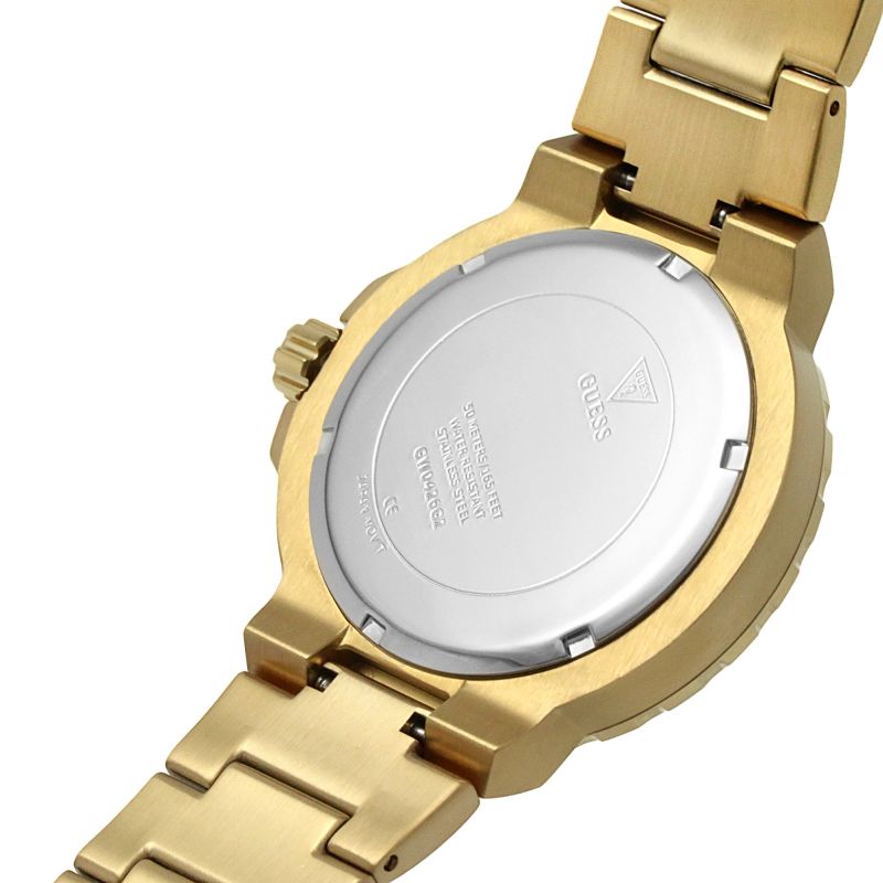 Guess Track Grey Dial Gold Steel Strap Watch for Men - GW0426G2 Buy Now By Guess