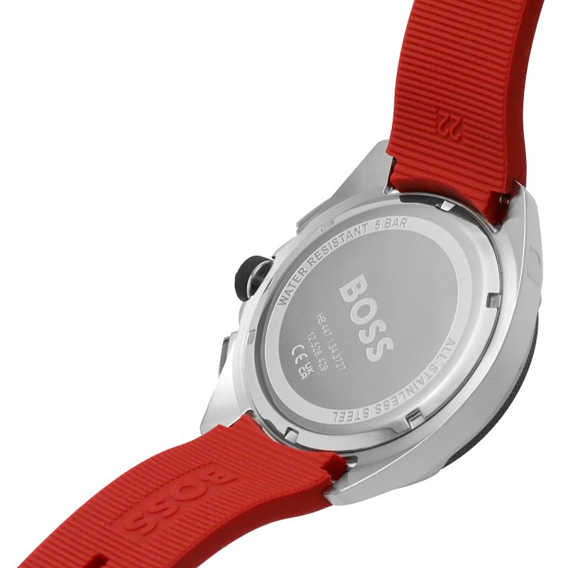 Hugo Boss Volane Black Dial Red Rubber Strap Watch for Men - 1513959 Buy Now By Hugo Boss