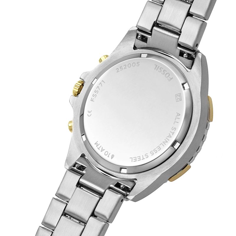 Fossil Garrett Analog Black Dial Two Tone Steel Strap Watch for Men - FS5771 Buy Now By Fossil
