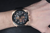 Diesel BAMF Chronograph Black Dial Black Leather Strap Watch For Men - DZ7346 Buy Now By Diesel