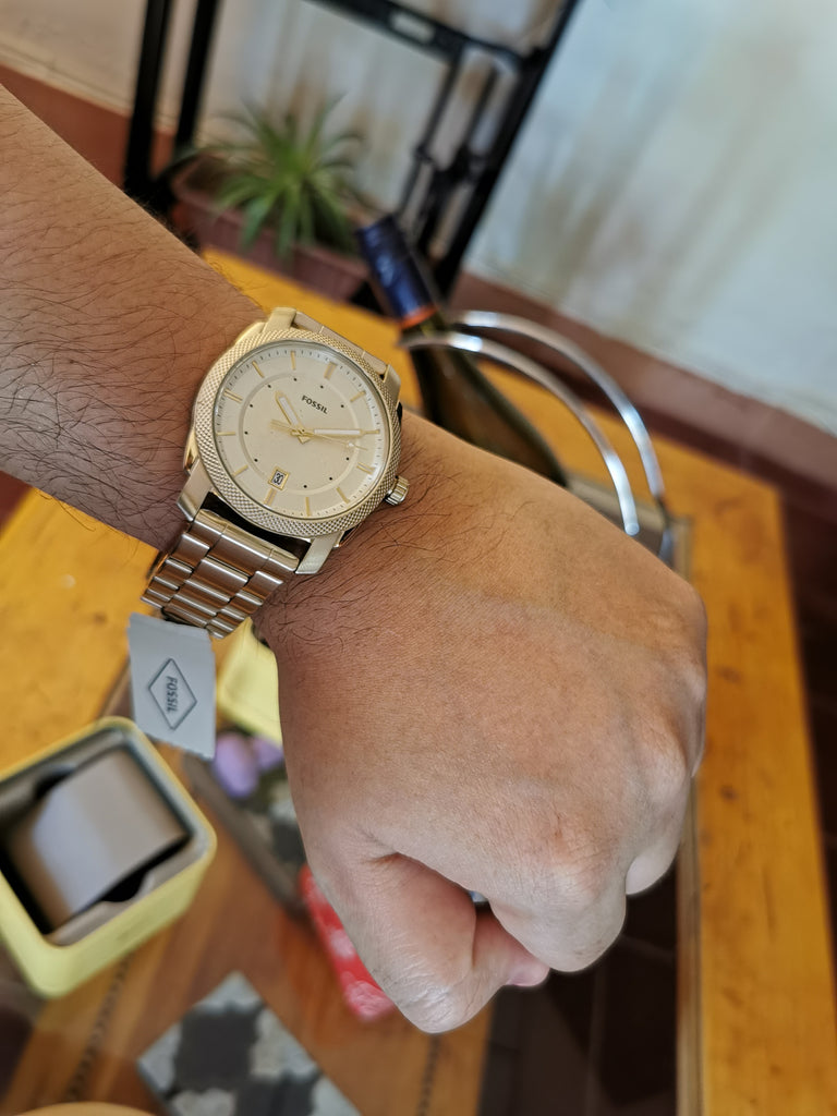 Fossil Machine Gold Dial Gold Steel Strap Watch for Men - FS5264 Buy Now By Fossil