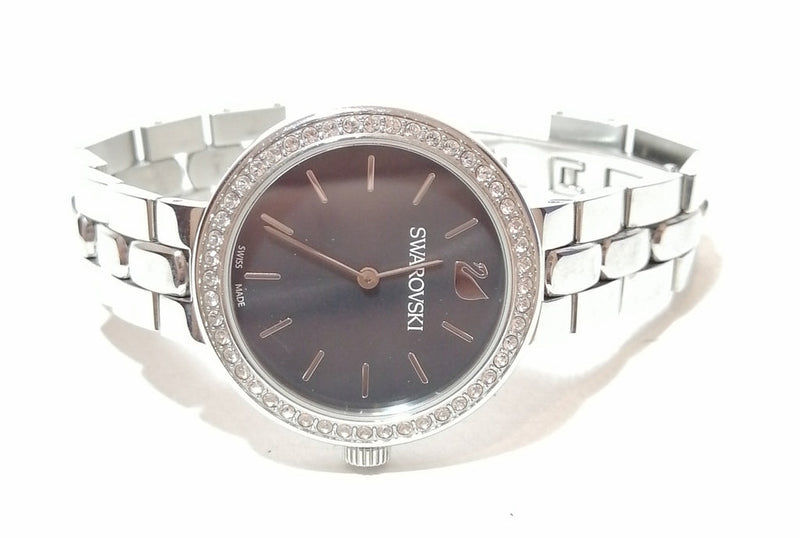Shop Swarovski Daytime Rhinestone Grey Dial Silver Steel Strap Watch for Women - 5213681 in USA