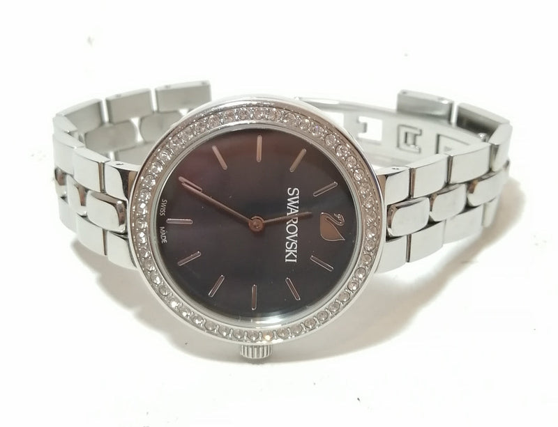 Shop Swarovski Daytime Rhinestone Grey Dial Silver Steel Strap Watch for Women - 5213681 in USA