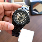 Fossil Bronson Automatic Skeleton Black Dial Grey Steel Strap Watch for Men - ME3255 Buy Now By Fossil