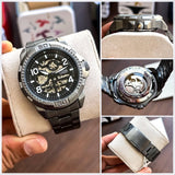 Fossil Bronson Automatic Skeleton Black Dial Grey Steel Strap Watch for Men - ME3255 Buy Now By Fossil