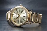 Michael Kors Hartman Quartz Gold Dial Gold Steel Strap Watch For Women - MK3490
