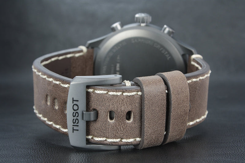 Tissot T Sport Chrono XL Green Dial Brown Leather Strap Watch For Men - T116.617.36.097.00 Buy Now By Tissot
