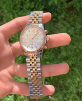Michael Kors Lexington Chronograph Silver Dial Two Tone Steel Strap Watch for Women - MK5735 Buy Now By Michael Kors
