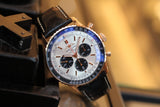 Shop Breitling Navitimer B01 Chronograph 46 Silver Dial Black Leather Strap Watch for Men - RB0137241G1P1 in USA