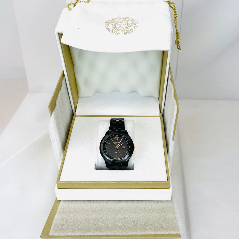 Versace Univers Quartz Black Dial Black Steel Strap Watch for Men - VEBK00618 Buy Now By Versace