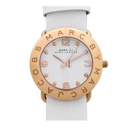Marc Jacobs Amy White Dial White Leather Strap Watch for Women - MBM1180 Buy Now By Marc Jacobs