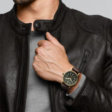 Shop IWC Pilot's Watch Automatic Spitfire Green Dial Brown Leather Strap Watch for Men - IW326802 in USA