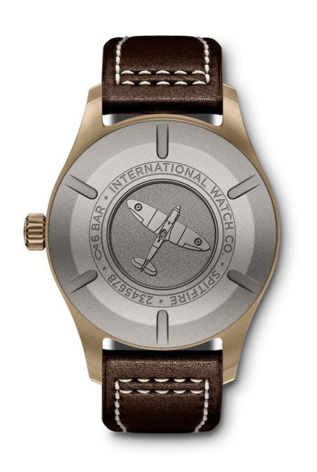 Shop IWC Pilot's Watch Automatic Spitfire Green Dial Brown Leather Strap Watch for Men - IW326802 in USA