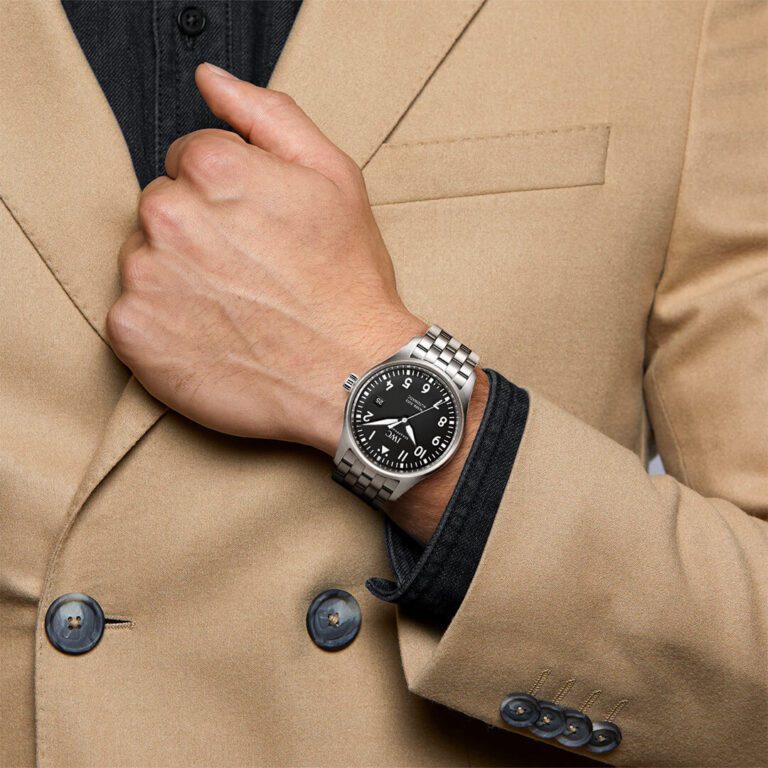 IWC Pilot’s Watch Mark XVIII Black Dial Silver Steel Strap Watch for Men - IW327015 Buy Now By IWC