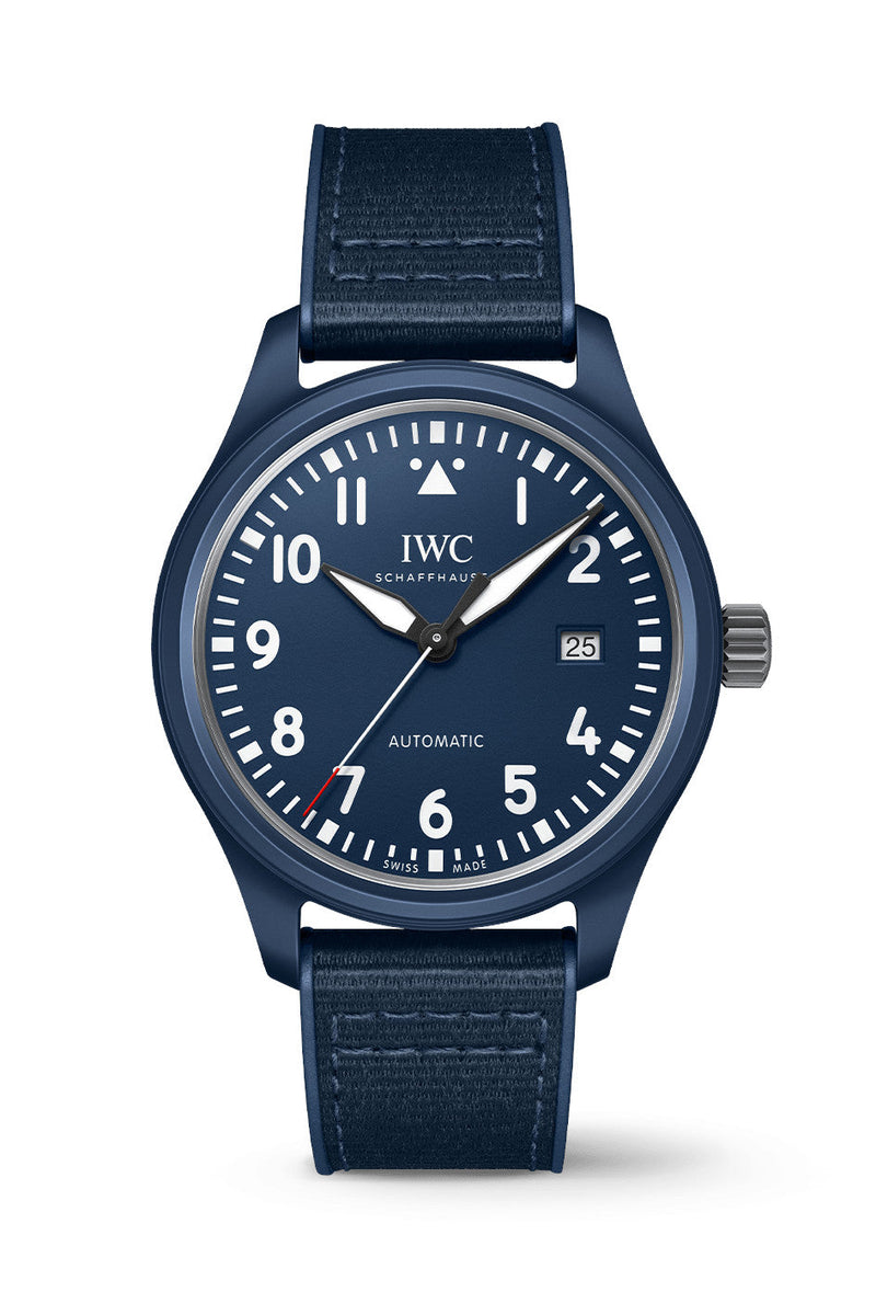 IWC Pilot’s Watch Automatic "Laureus Sport for Good" Edition Blue Dial Blue Nylon Strap Watch for Men - IW328101 Buy Now By IWC