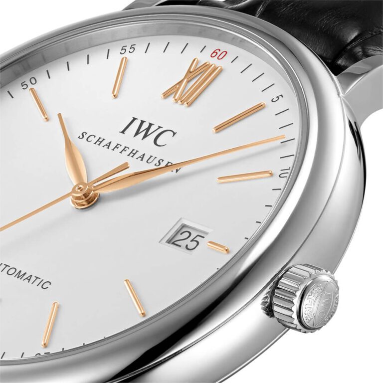 Shop IWC Portofino Automatic White Dial Black Leather Strap Watch for Men - IW356517 in USA