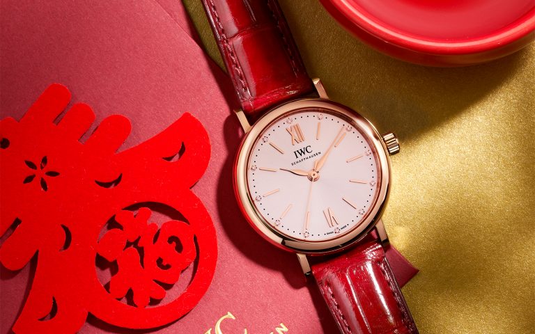 Shop IWC Portofino Automatic Silver Dial Red Leather Strap Watch for Women - IW357401 in USA