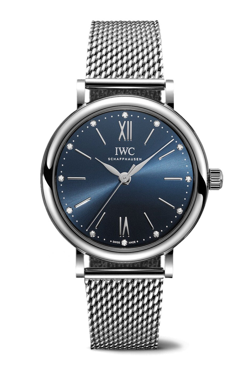 IWC Portofino Automatic Blue Dial Silver Mesh Bracelet Watch for Women - IW357404 Buy Now By IWC