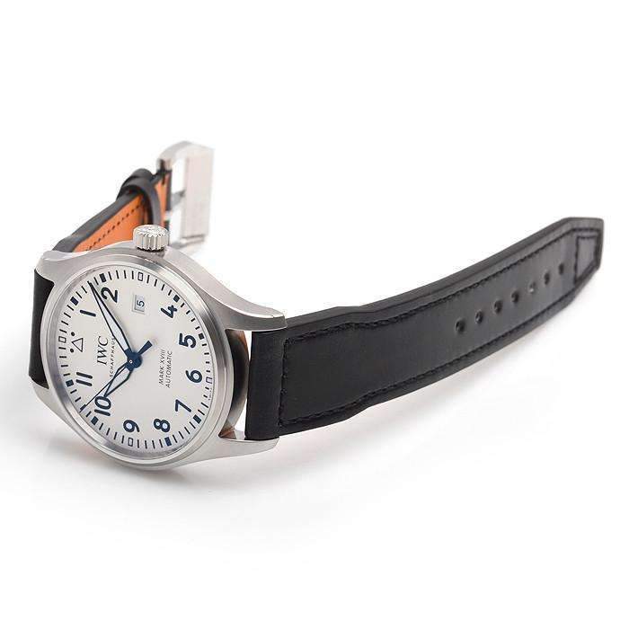 IWC Pilot's Watch Mark XVIII White Dial Black Leather Strap Watch for Men - IW327002 Buy Now By IWC