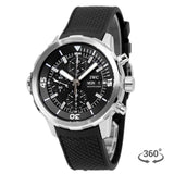 Shop IWC Aquatimer Chronograph Black Dial Black Leather Strap Watch for Men - IW376803 in USA