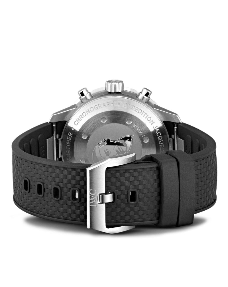 Shop IWC Aquatimer Automatic Chronograph 44mm Blue Dial Black Rubber Strap Watch for Men - IW376805 in USA