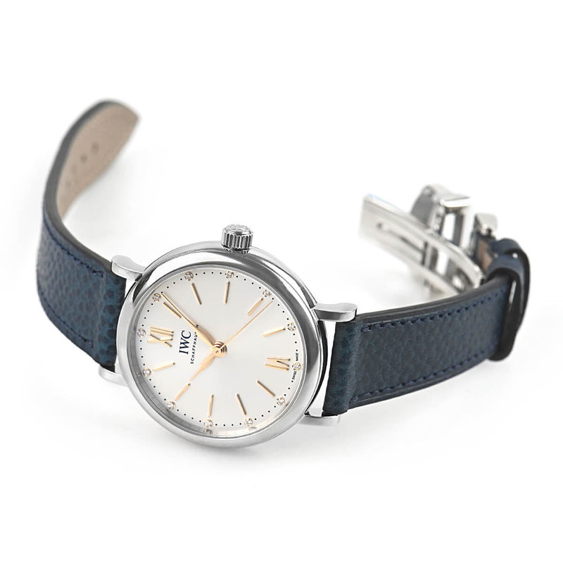 IWC Portofino Automatic Silver Dial Blue Leather Strap Watch for Women - IW357411 Buy Now By IWC