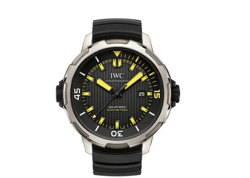 IWC Aquatimer Automatic 2000 Black Dial Black Rubber Strap Watch for Men - IW358001 Buy Now By IWC