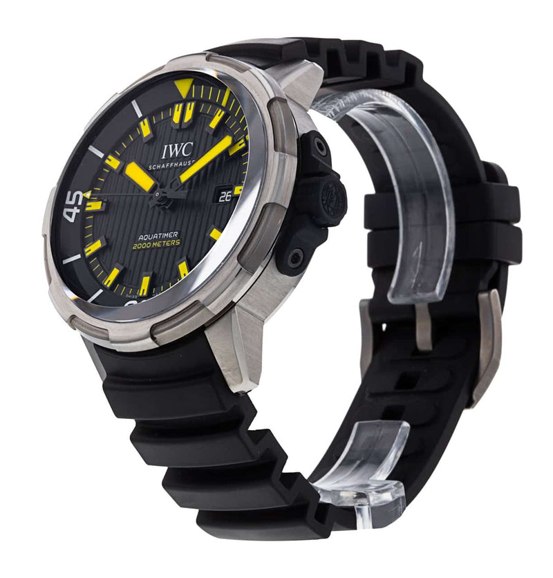 IWC Aquatimer Automatic 2000 Black Dial Black Rubber Strap Watch for Men - IW358001 Buy Now By IWC