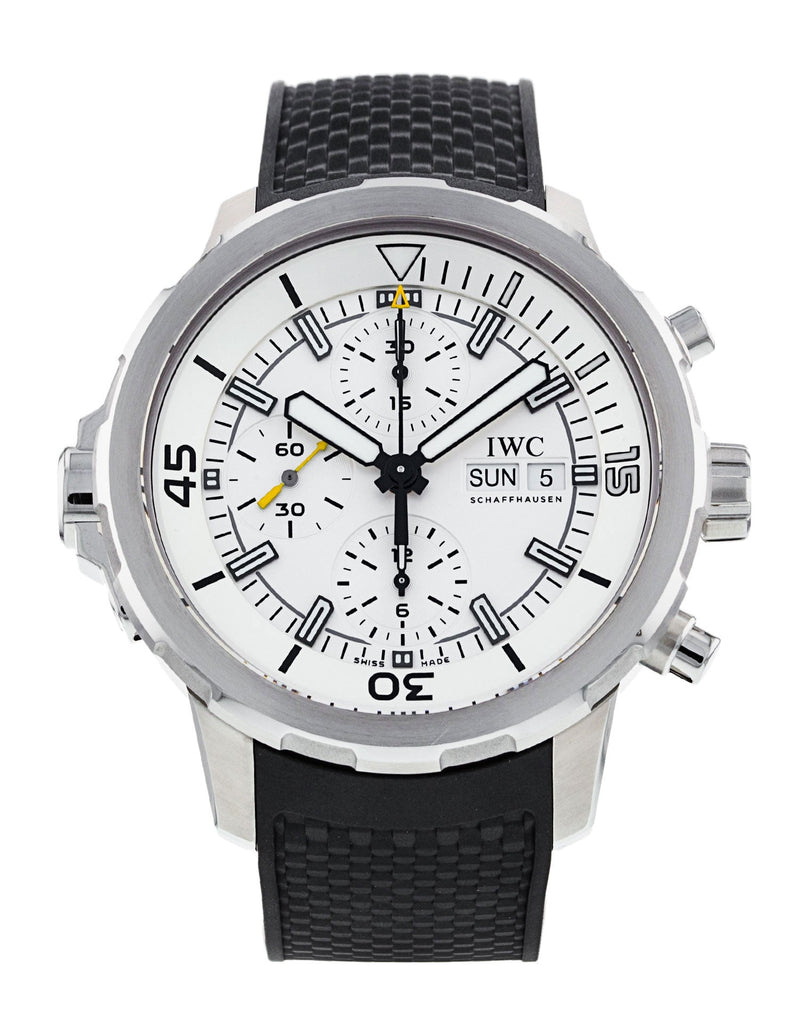 Shop IWC Aquatimer Chronograph White Dial Black Rubber Strap Watch for Men - IW376801 in USA