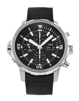 Shop IWC Aquatimer Chronograph Black Dial Black Leather Strap Watch for Men - IW376803 in USA