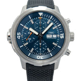 Shop IWC Aquatimer Automatic Chronograph 44mm Blue Dial Black Rubber Strap Watch for Men - IW376805 in USA