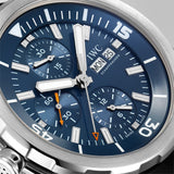 Shop IWC Aquatimer Automatic Chronograph 44mm Blue Dial Black Rubber Strap Watch for Men - IW376805 in USA